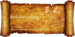 Balika Leila névjegykártya